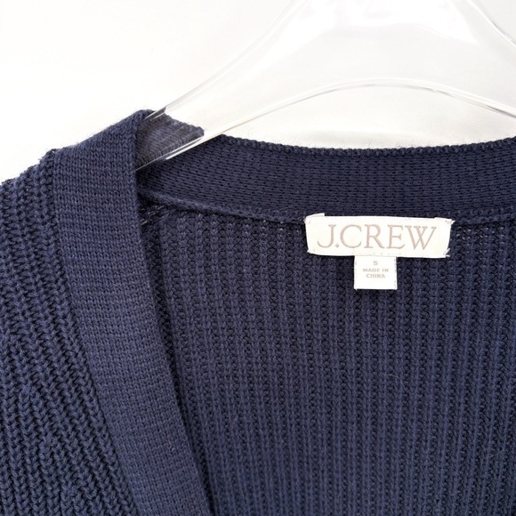 J.CREW | V-Neck Cardigan Knit Sweater Cotton Cashmere Blend in Navy | Sz S - Picture 9 of 11